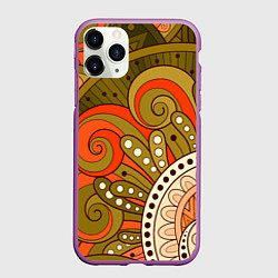 Чехол iPhone 11 Pro матовый Детский оранжево-болотный, цвет: 3D-фиолетовый