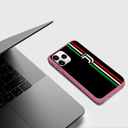 Чехол iPhone 11 Pro матовый JUVENTUS, цвет: 3D-малиновый — фото 2