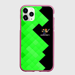 Чехол iPhone 11 Pro матовый MINECRAFT, цвет: 3D-малиновый