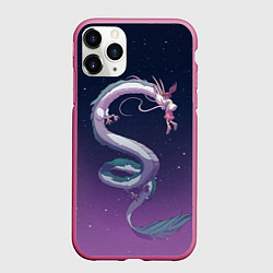 Чехол iPhone 11 Pro матовый Унесённые призраками, цвет: 3D-малиновый