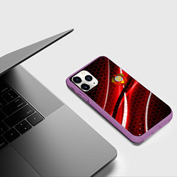 Чехол iPhone 11 Pro матовый СССР, цвет: 3D-фиолетовый — фото 2