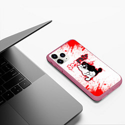 Чехол iPhone 11 Pro матовый Monokuma, цвет: 3D-малиновый — фото 2