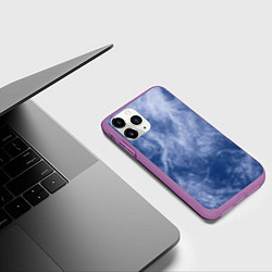 Чехол iPhone 11 Pro матовый Облака в небе, цвет: 3D-фиолетовый — фото 2