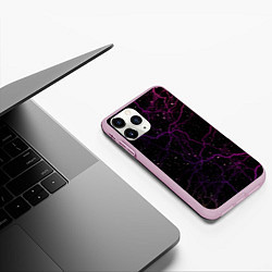 Чехол iPhone 11 Pro матовый Молнии, цвет: 3D-розовый — фото 2