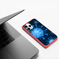 Чехол iPhone 11 Pro матовый Сorona virus infection, цвет: 3D-красный — фото 2