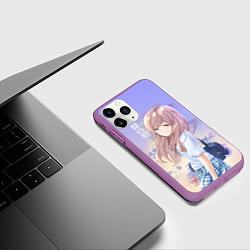 Чехол iPhone 11 Pro матовый Silent Voice, цвет: 3D-фиолетовый — фото 2