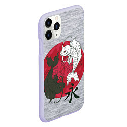 Чехол iPhone 11 Pro матовый Japan style, цвет: 3D-светло-сиреневый — фото 2