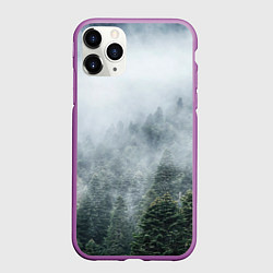 Чехол iPhone 11 Pro матовый Туманный лес, цвет: 3D-фиолетовый