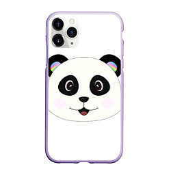 Чехол iPhone 11 Pro матовый Panda, цвет: 3D-светло-сиреневый