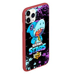 Чехол iPhone 11 Pro матовый Brawl Stars Leon Shark, цвет: 3D-красный — фото 2