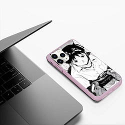 Чехол iPhone 11 Pro матовый Синдзи Икари, Евангелион, цвет: 3D-розовый — фото 2