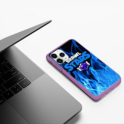 Чехол iPhone 11 Pro матовый BRAWL STARS, цвет: 3D-фиолетовый — фото 2