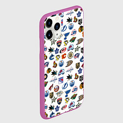 Чехол iPhone 11 Pro матовый NHL PATTERN Z, цвет: 3D-фиолетовый — фото 2
