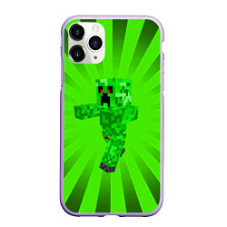 Чехол iPhone 11 Pro матовый Minecraft, цвет: 3D-светло-сиреневый