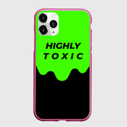 Чехол iPhone 11 Pro матовый HIGHLY toxic 0 2, цвет: 3D-малиновый