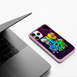 Чехол iPhone 11 Pro матовый Brawl Stars Leon Quattro, цвет: 3D-розовый — фото 2