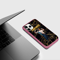 Чехол iPhone 11 Pro матовый Meowcles Fortnite 2, цвет: 3D-малиновый — фото 2