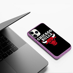 Чехол iPhone 11 Pro матовый CHICAGO BULLS, цвет: 3D-фиолетовый — фото 2