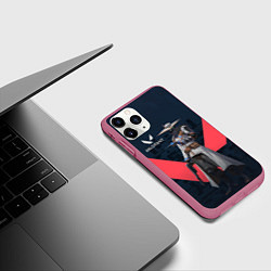 Чехол iPhone 11 Pro матовый CYPHER VALORANT, цвет: 3D-малиновый — фото 2