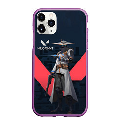 Чехол iPhone 11 Pro матовый CYPHER VALORANT, цвет: 3D-фиолетовый