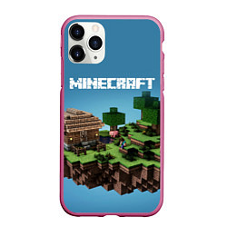 Чехол iPhone 11 Pro матовый Minecraft, цвет: 3D-малиновый