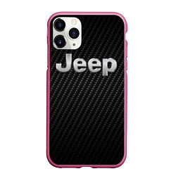 Чехол iPhone 11 Pro матовый Jeep Z, цвет: 3D-малиновый