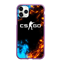 Чехол iPhone 11 Pro матовый CS GO, цвет: 3D-фиолетовый