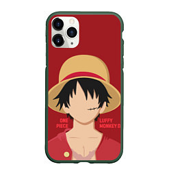 Чехол iPhone 11 Pro матовый Luffy, цвет: 3D-темно-зеленый