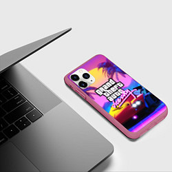 Чехол iPhone 11 Pro матовый GTA 2020, цвет: 3D-малиновый — фото 2