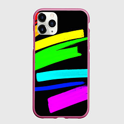 Чехол iPhone 11 Pro матовый НЕОНОВЫЕ КРАСКИ, цвет: 3D-малиновый