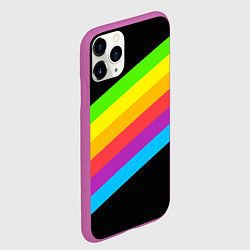 Чехол iPhone 11 Pro матовый НЕОНОВЫЕ ЛИНИИ, цвет: 3D-фиолетовый — фото 2