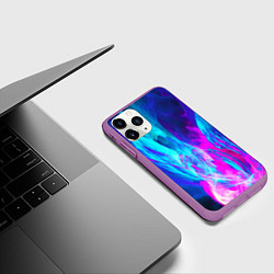 Чехол iPhone 11 Pro матовый НЕОНОВЫЕ КРАСКИ, цвет: 3D-фиолетовый — фото 2