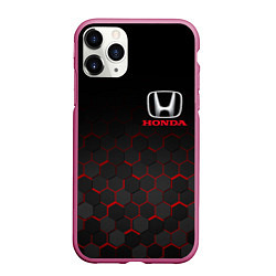 Чехол iPhone 11 Pro матовый HONDA, цвет: 3D-малиновый