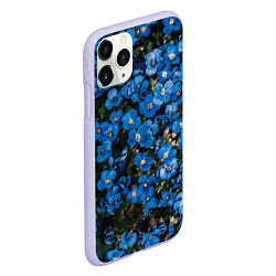 Чехол iPhone 11 Pro матовый Поле синих цветов фиалки лето, цвет: 3D-светло-сиреневый — фото 2