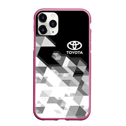 Чехол iPhone 11 Pro матовый TOYOTA, цвет: 3D-малиновый