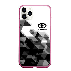 Чехол iPhone 11 Pro матовый TOYOTA, цвет: 3D-малиновый