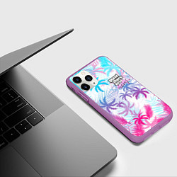 Чехол iPhone 11 Pro матовый GTA VICE CITY, цвет: 3D-фиолетовый — фото 2