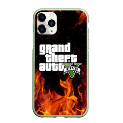 Чехол iPhone 11 Pro матовый GTA 5, цвет: 3D-салатовый