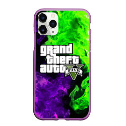 Чехол iPhone 11 Pro матовый GTA 5, цвет: 3D-фиолетовый