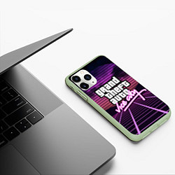 Чехол iPhone 11 Pro матовый GTA VICE CITY, цвет: 3D-салатовый — фото 2