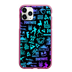 Чехол iPhone 11 Pro матовый FORTNITE, цвет: 3D-малиновый