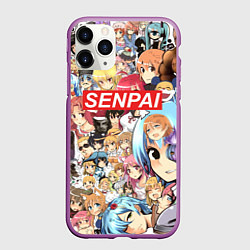 Чехол iPhone 11 Pro матовый SENPAI, цвет: 3D-фиолетовый