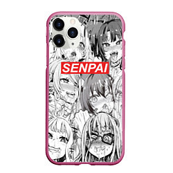 Чехол iPhone 11 Pro матовый SENPAI, цвет: 3D-малиновый