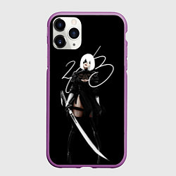 Чехол iPhone 11 Pro матовый 2B, цвет: 3D-фиолетовый