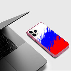 Чехол iPhone 11 Pro матовый Россия, цвет: 3D-малиновый — фото 2