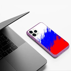 Чехол iPhone 11 Pro матовый Россия, цвет: 3D-фиолетовый — фото 2
