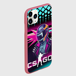 Чехол iPhone 11 Pro матовый НЕОНОВЫЙ ГОНЩИК, цвет: 3D-малиновый — фото 2