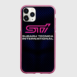 Чехол iPhone 11 Pro матовый SUBARU STI Z, цвет: 3D-малиновый