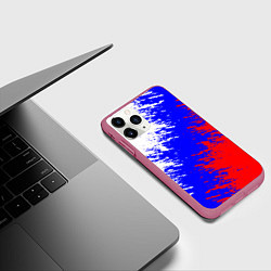 Чехол iPhone 11 Pro матовый Россия, цвет: 3D-малиновый — фото 2