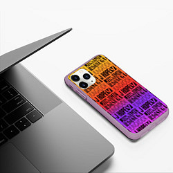 Чехол iPhone 11 Pro матовый BTS, цвет: 3D-сиреневый — фото 2